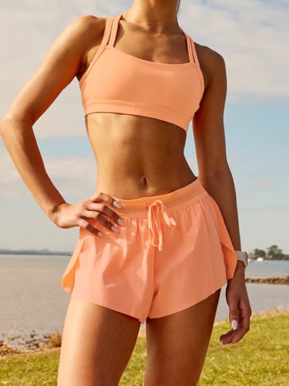 LSKD Velocity Sports Bra in Cantaloupe